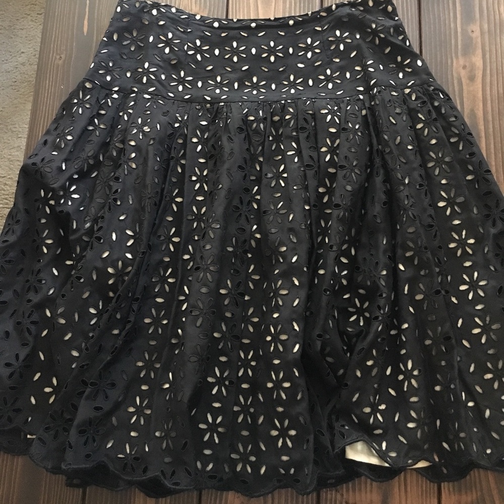 Tracy Reese black/tan silk skirt